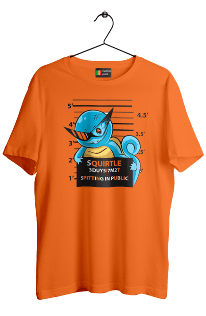 Men's t-shirt with prints Pokemon Squirtle Mugshot. Anime, games, mugshot, nintendo, pokemon, pokemon go, squirtle. 2070702