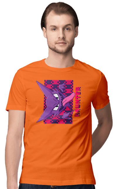 Men's t-shirt with prints Haunter. Anime, games, haunter, nintendo, pokemon, pokemon go. 2070702