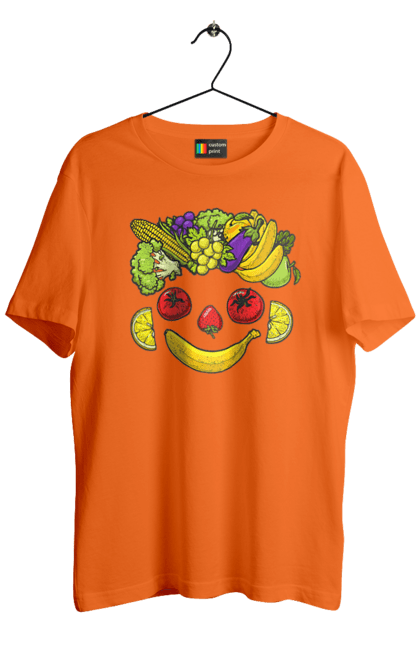Футболка чоловіча з принтом "Зсж Посмішка". Зож, овоч, посмішка, фрукт. 2070702