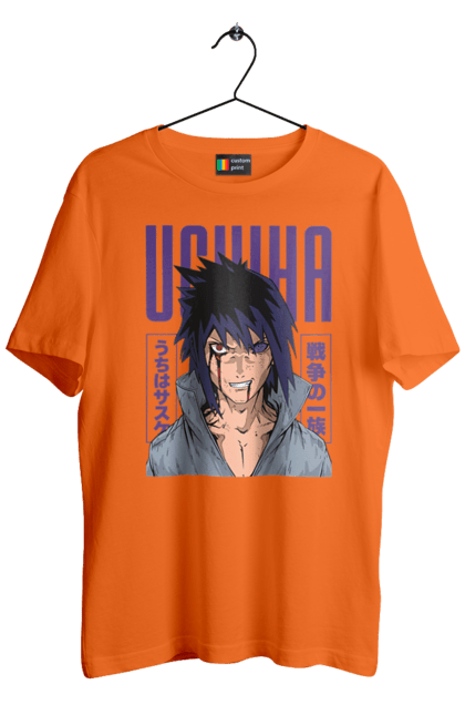 Футболка чоловіча з принтом "Наруто Саске Учіха". Naruto, sasuke, sasuke uchiha, аніме, команда 7, команда номер 7, манга, наруто, саске, саске учіха. 2070702