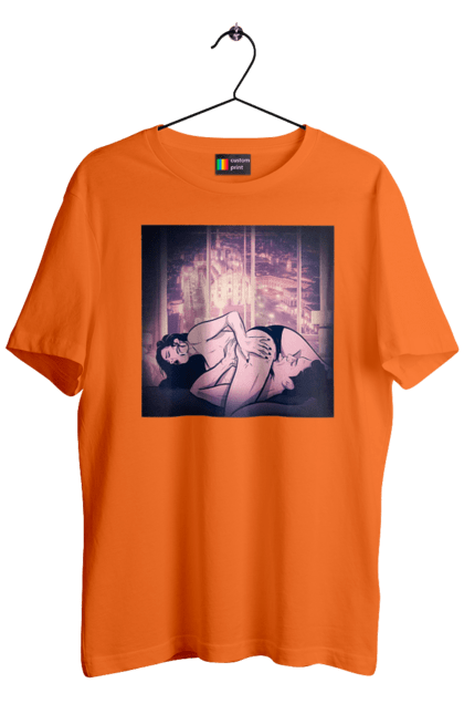 Футболка чоловіча з принтом "Дорослі Ігри На Тлі Міста". Гола, кохання, лизати, трусики. 2070702