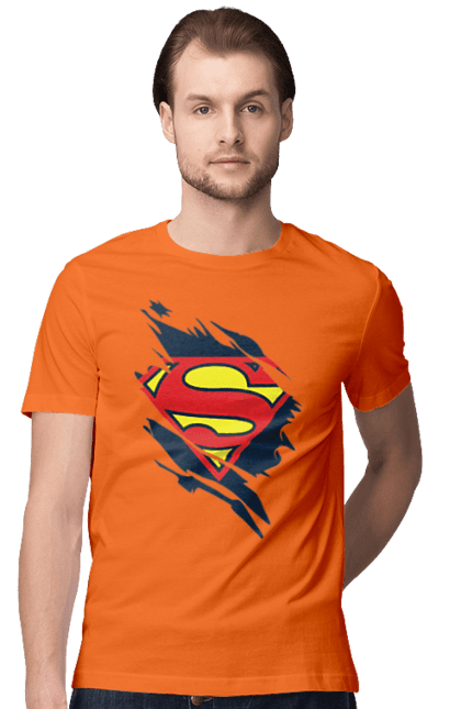 Men's t-shirt with prints Superman. Clark kent, comic, dc comics, kal el, superhero, superman. 2070702