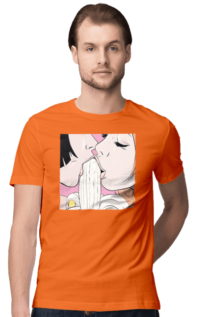 Футболка чоловіча з принтом "Дівчата Їдять Банан". Лизати, смоктати. 2070702