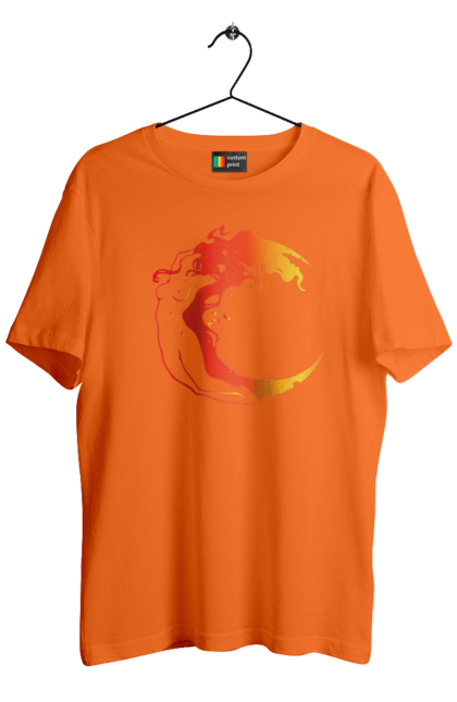 Men`s t-shirt with prints Moon girl. Cosmic, girl, moon, space, stars. 2070702