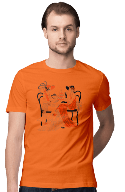 Футболка чоловіча з принтом "Дами В Червоному". Дами, посиденьки, чаювання. 2070702