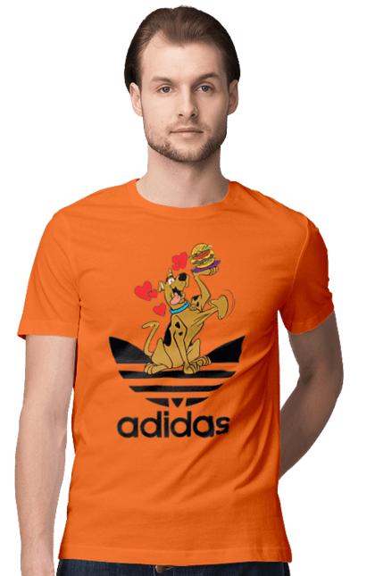 Футболка чоловіча з принтом "Adidas Скубі Ду". Adidas, scooby doo, scooby-doo, адідас, мультсеріал, серіал, скубі ду, скубі-ду, собака. 2070702