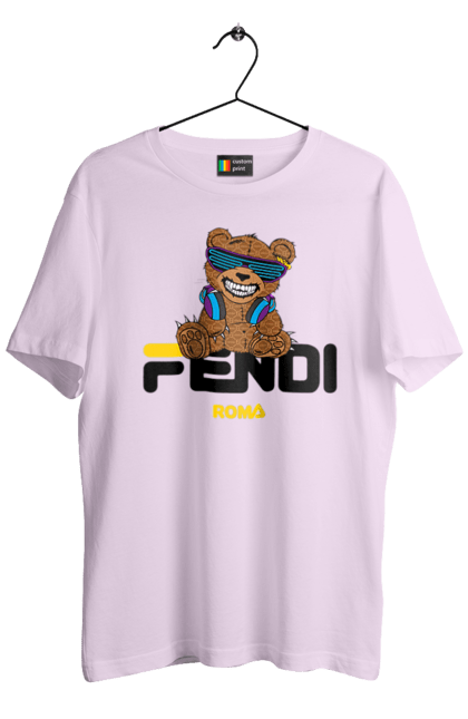 Men's t-shirt with prints Fendi. Bag, bear, brand, clothes, fashion, fashion house, fendi, italy, luxury, lvmh. 2070702