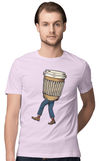 Футболка чоловіча з принтом "Людина Кава". Кава. 2070702