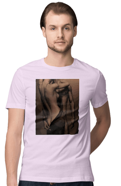 Футболка чоловіча з принтом "Інтрига". Взаємність, захоплення, інтрига, любов, неможливо встояти, секс, чоловік і жінка. 2070702