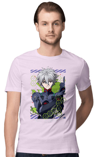 Футболка чоловіча з принтом "Євангеліон Каору". Kaworu, kaworu nagisa, neon genesis evangelion, nerv, аніме, єва, євангеліон, каору, каору наґіса, манга. 2070702