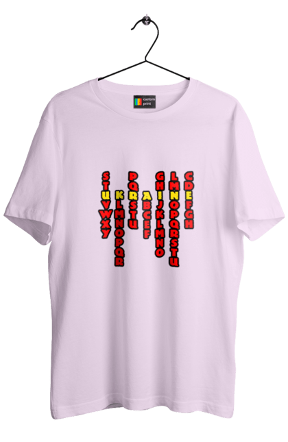 Футболка чоловіча з принтом "Україна". Абетка, авторський принт, латиниця, літери, напис, текст, україна. 2070702