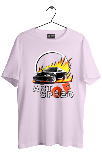 Футболка чоловіча з принтом "Автомобіль у вогні". Авто, автомобіль у вогні, гонка, дрейф, спорт, спортивна машина, швидкість. 2070702