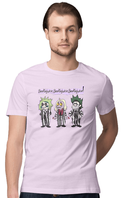 Men's t-shirt with prints Beetlejuice. Beetlejuice, comedy, ghost, horror, movie, tim burton, warner bros. 2070702