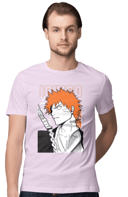 Футболка мужская с принтом Блич Ичиго Куросаки. Anime, bleach, ichigo kurosaki, manga, аниме, блич, ичиго, ичиго куросаки, манга. 2070702