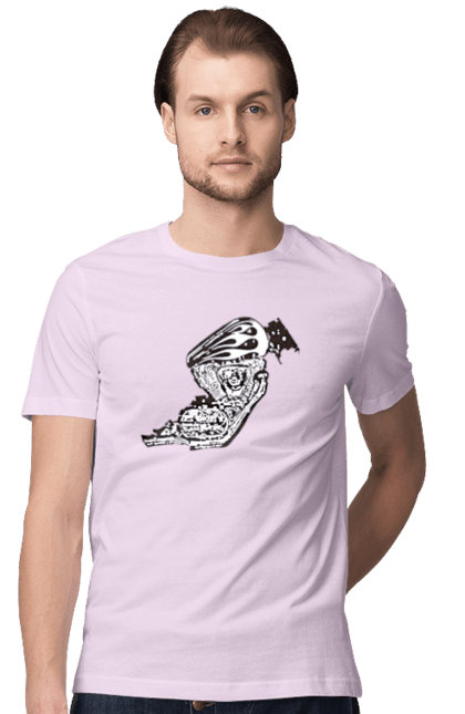 Футболка чоловіча з принтом "Двигун мотоцикла". Байк, бензобак, двигун мотоцикла, харлей девідсон, циліндри, чопер. 2070702