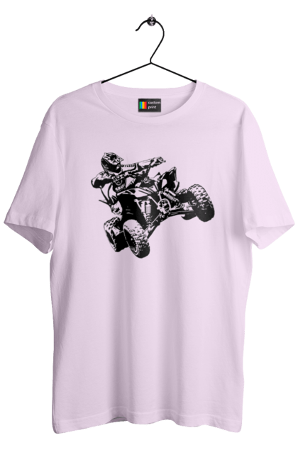 Футболка чоловіча з принтом "Людина На Квадроциклі Чорний". Гонки, екстрим, квадроцикл. 2070702