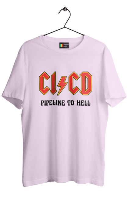 Футболка чоловіча з принтом "CI/CD pipeline to hell". Cicd, cicd pipeline, devops, pipeline, інженер, програмне забезпечення, програмування, розробка, розробка по. 2070702