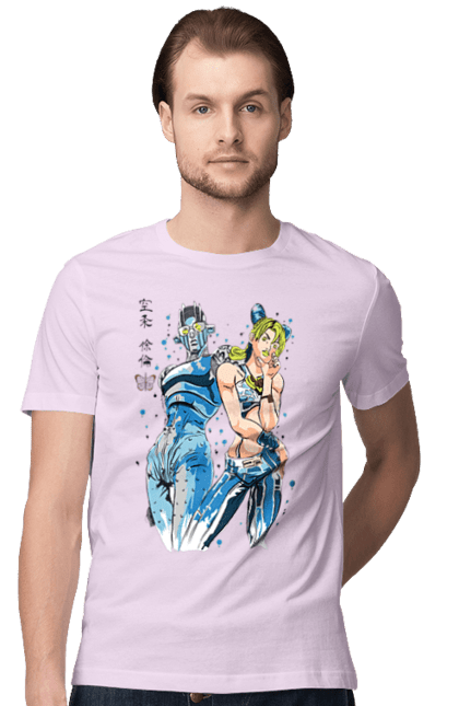 Men's t-shirt with prints JOJO Jolyne Cujoh. Anime, jojo, jojo`s bizarre adventure, jojo’s bizarre adventure, jolyne cujoh, manga. 2070702