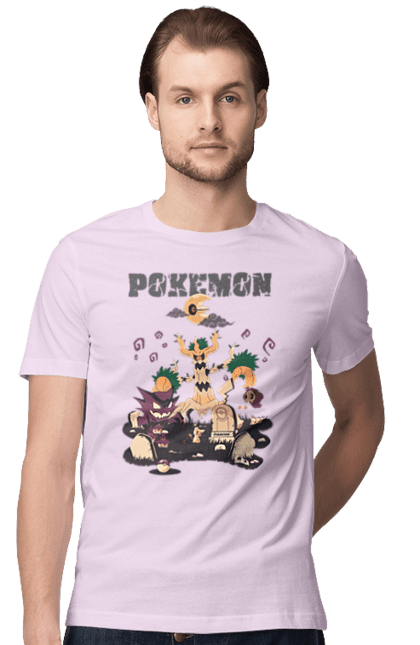 Men's t-shirt with prints Pokemon. Anime, fushigibana, games, gengar, nintendo, pokemon, pokemon go. 2070702