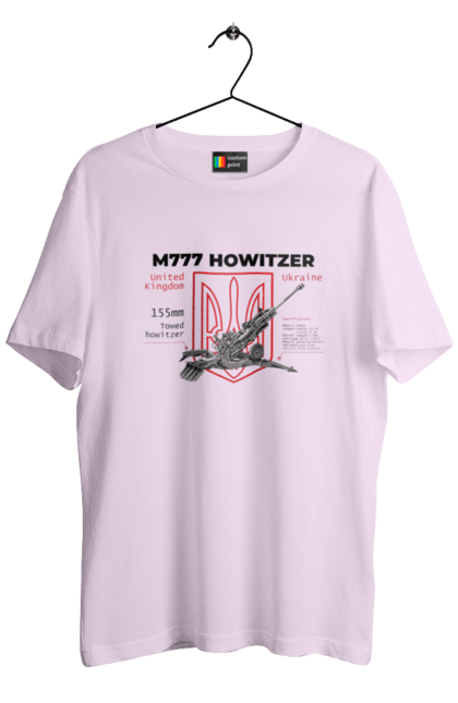 Футболка чоловіча з принтом "155 мм гаубиця M777". Archer, bayraktar, himars, javelin, m777, patriot, weapon, zaluzhny, гаубиця. 2070702