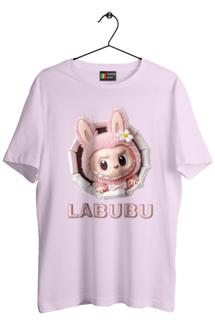 Футболка чоловіча з принтом "Лабубу". Іграшка лабубу, лабубу, лабубу кока кола, мерч лабубу, мила, рожева лабубу, смішна лабубу. 2070702