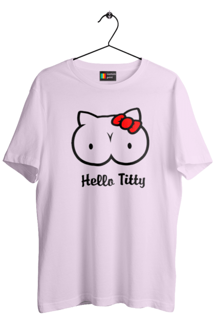 Men`s t-shirt with prints Hello kitty. Beauty, hello, hello kitty, kitty, matured. 2070702