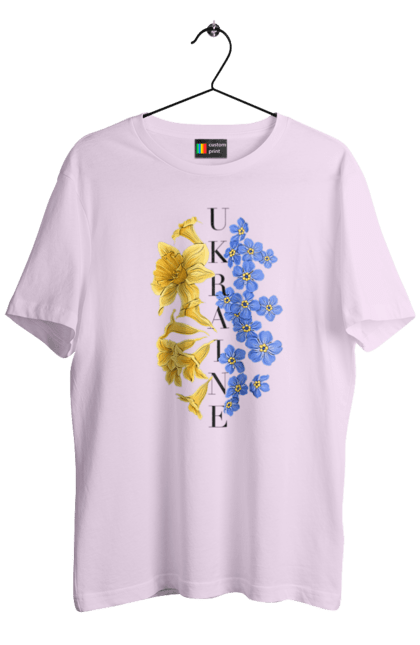 Футболка чоловіча з принтом "Ukraine flower 2". Війна, війна в україні, герб україни, люблю україну, патріот, патрон, свобода, україна, я українець. 2070702