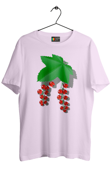 Футболка чоловіча з принтом "Порічки Червоні". Делікатес, зріла, їжа, листя, літо, порічки, порічки червоні, смачно, смородина, стигла, урожай, червона, червона смородина, ягідка, ягода, ягоди. 2070702