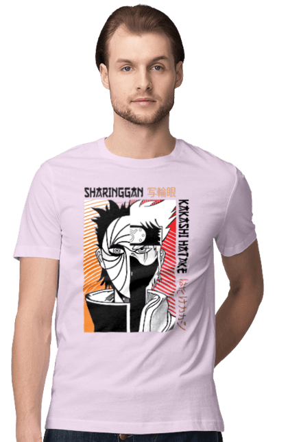 Men's t-shirt with prints Naruto Kakashi Hatake. Anime, kakashi, manga, naruto, shinobi, shonen, team number 7. 2070702