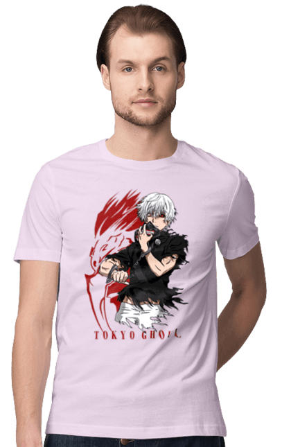 Футболка чоловіча з принтом "Токійський гуль". Kaneki ken, tokyo ghoul, аніме, драма, жахи, канеки кен, канекі кен, манга, токійський гуль, фантастика. 2070702