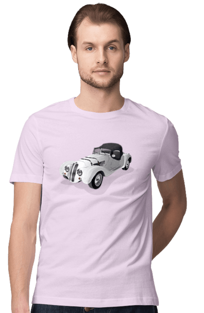 Футболка чоловіча з принтом "Автомобіль". Авто, автомобиль, класика, старовинна машина, старовинний. 2070702