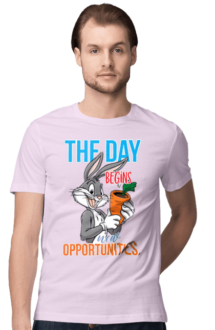 Men's t-shirt with prints Bugs Bunny. Bugs bunny, cartoon, looney tunes, merrie melodies. 2070702