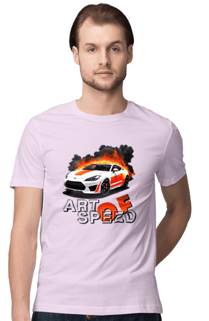 Футболка чоловіча з принтом "Швидкість". Авто, автомобіль, автомобільний, гонка, швидкість. 2070702