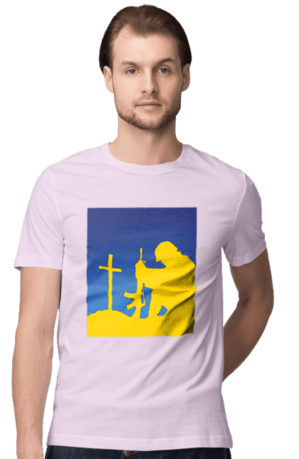 Men`s t-shirt with prints Patriot. Freedom, patriot, patriotism, ukraine, ukrainian, victory. 2070702