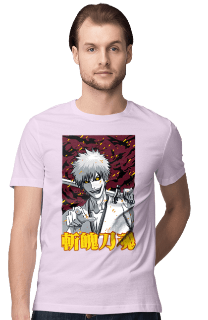 Футболка мужская с принтом Блич Ичиго Куросаки. Anime, bleach, ichigo kurosaki, manga, аниме, блич, ичиго, ичиго куросаки, манга. 2070702