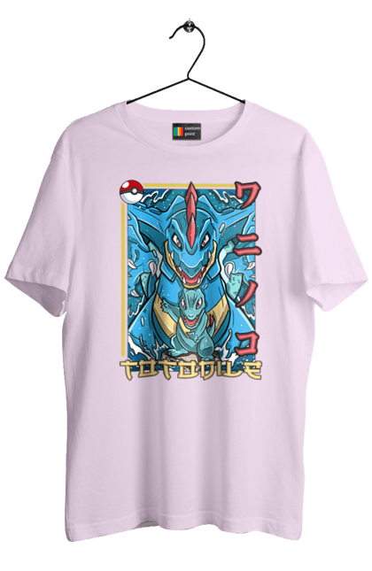 Men's t-shirt with prints Pokemon Totodile. Nintendo, pokemon, pokemon go, totodile. 2070702