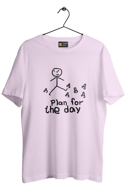Футболка чоловіча з принтом "План на день". Гумор, жарти, меми, приколи, смішні. 2070702