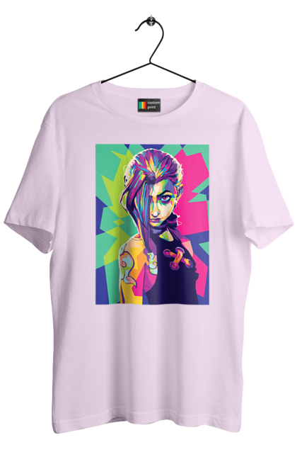 Men's t-shirt with prints Arcane. Animated series, arcane, fantasy, fortiche, jinx, league of legends, riot games, wai. 2070702