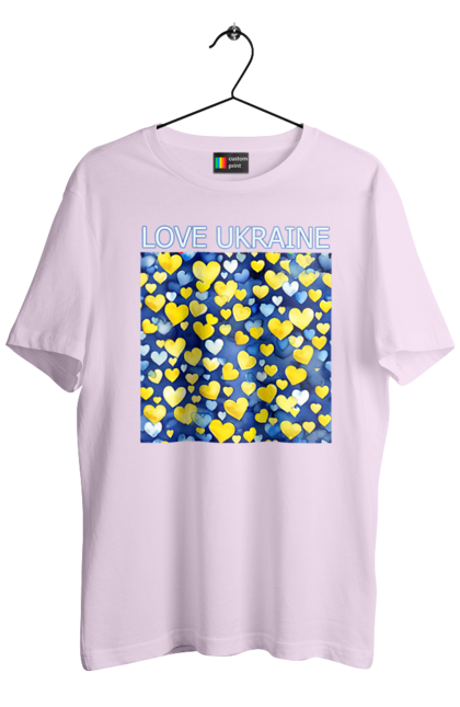 Футболка чоловіча з принтом "Люблю Україну". Люблю україну, любов, серце, символи україни, україна, українська символіка. 2070702