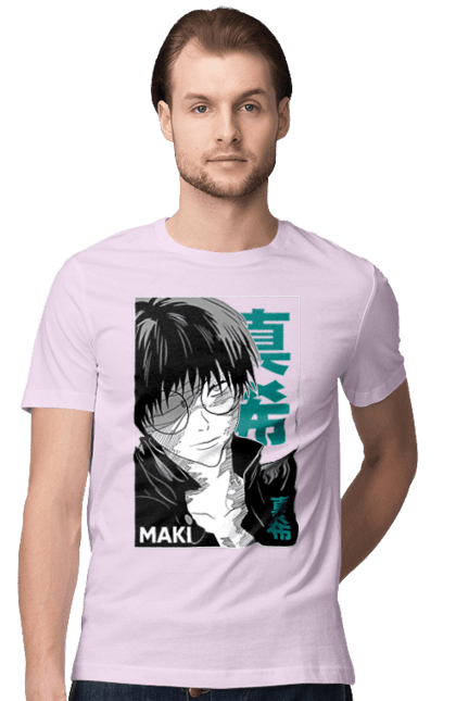 Футболка мужская с принтом Магическая битва Маки. Anime, jujutsu kaisen, maki, maki zenin, manga, аниме, магическая битва, маки, маки зенин, манга. 2070702