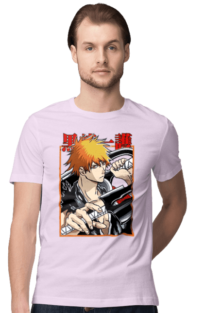 Футболка мужская с принтом Блич Ичиго Куросаки. Anime, bleach, ichigo kurosaki, manga, аниме, блич, ичиго, ичиго куросаки, манга. 2070702