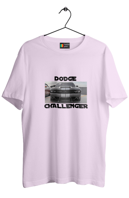 Men`s t-shirt with prints Dodge challenger. An american legend, car, cult car, dodge challenger, oil car, powerful car. 2070702
