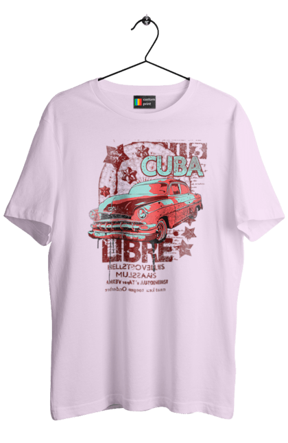 Футболка чоловіча з принтом "Куба, Машина". Куба, машина, ретро. 2070702