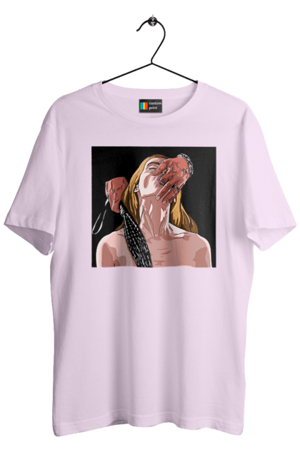 Футболка чоловіча з принтом "Дівчина У Полоні Чоловіка З Батогами". Батіг, пристрасть, смоктати. 2070702