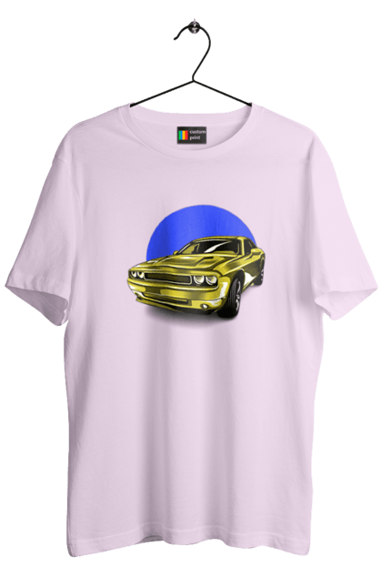 Футболка чоловіча з принтом "Український спорткар". Авто, додж челенджер, маслкар, машина, потужне авто, спорткар, український спорткар, швидкість. 2070702