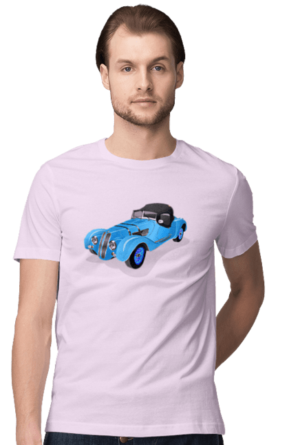 Футболка чоловіча з принтом "Автомобіль". Авто, автомобиль, класика, старовинна машина, старовинний. 2070702