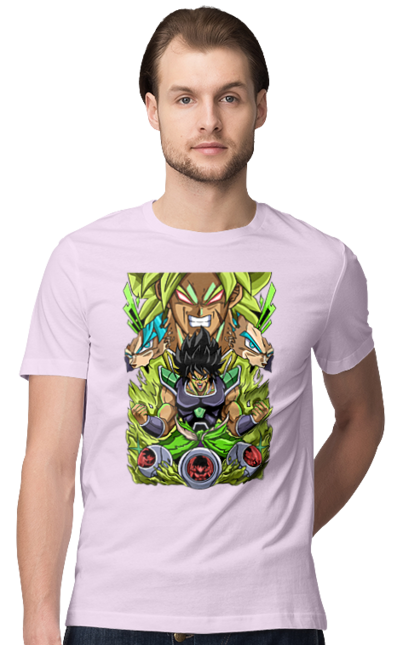 Men's t-shirt with prints Dragon Ball Broly. Anime, broly, dragon ball, manga, tv series. 2070702