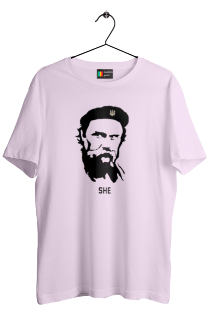 Футболка чоловіча з принтом "Шевченко". Берет, кобзарь, тарас, украина, шевченко. 2070702