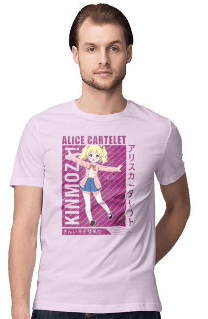 Футболка мужская с принтом Золотая мозаика Алиса Картелет. Alice cartelet, anime, kiniro mosaic, kinmoza, manga, алиса, алиса картелет, аниме, золотая мозаика, манга. 2070702