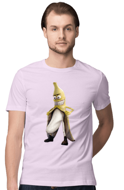 Men`s t-shirt with prints Banana. Banana, exhibitionist, joke, laughter, sex. 2070702